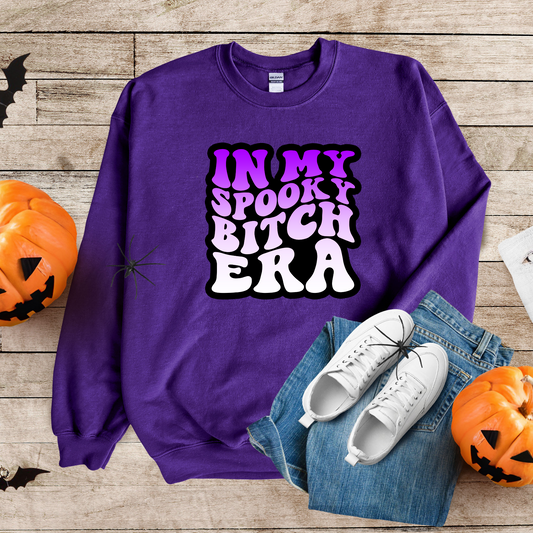 Wholesale Retro Spooky Bitch Era - Purple Sweatshirt