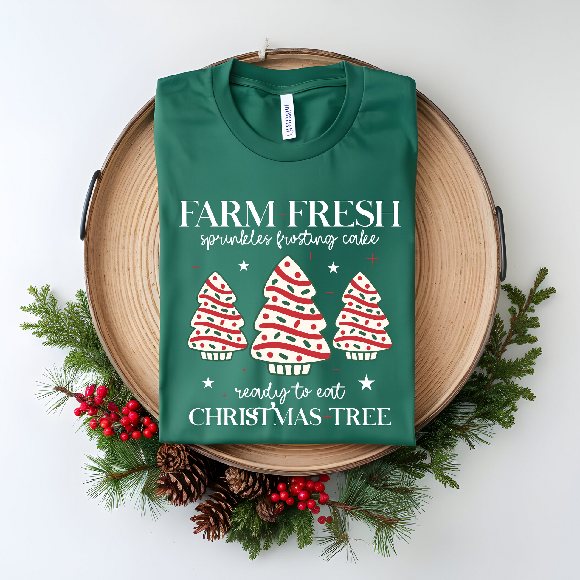 Wholesale Farm Fresh Tree Cakes Graphic Tee - Red Tee
