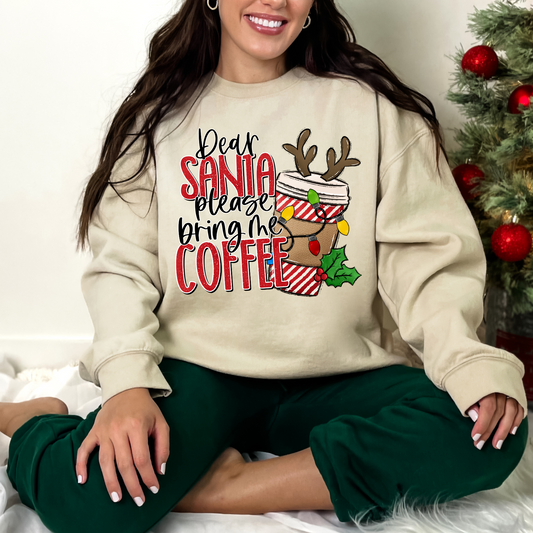 Wholesale Santa please bring coffee Graphic Tee - Sand Tee