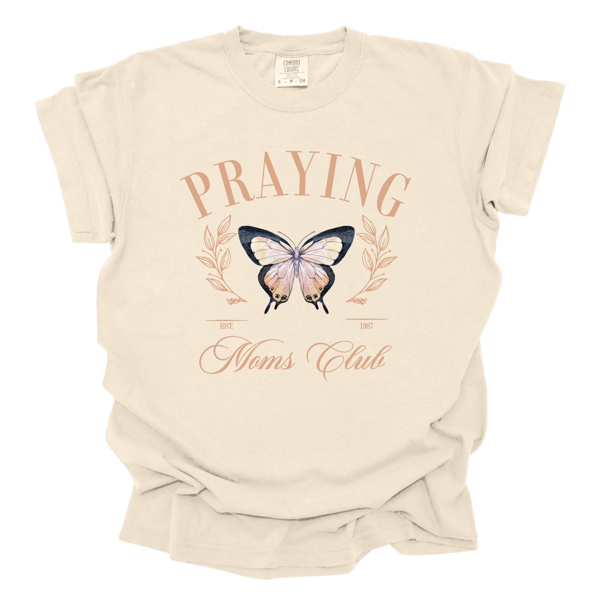 Wholesale Praying Moms Club Graphic Tee - CC Ivory Tee