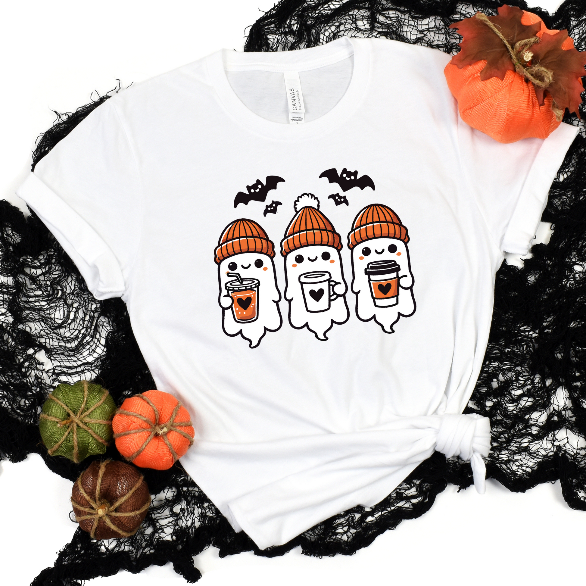 Wholesale Coffee Ghosts Graphic Tee - Heather Team Purple Tee