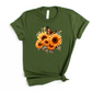 Wholesale Fall sunflowers Graphic Tee - Olive Tee