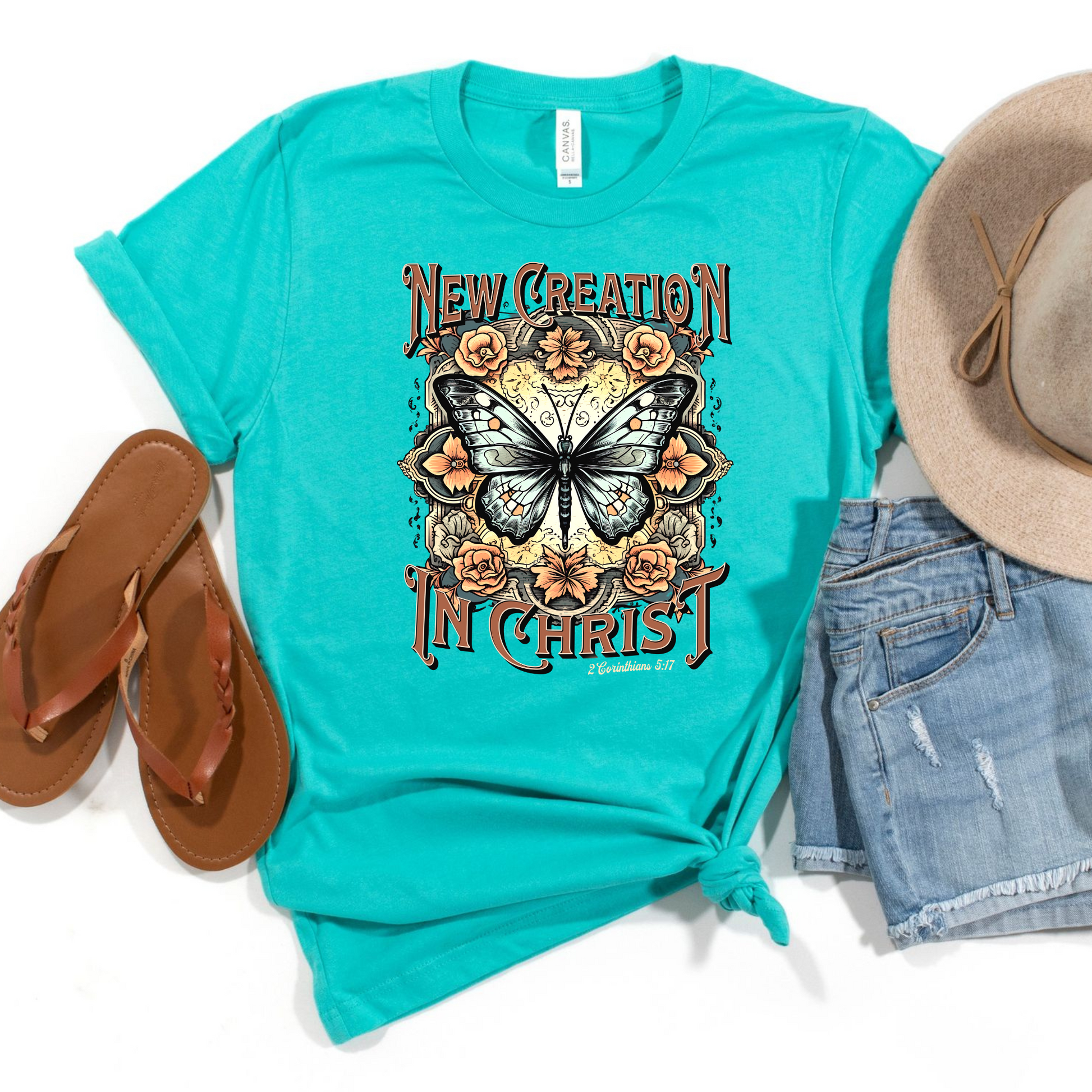 Wholesale New Creation Graphic Tee - Teal Tee