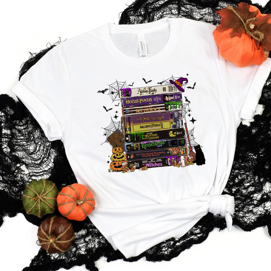 Wholesale Classic Halloween Movies Graphic Tee - White Tee