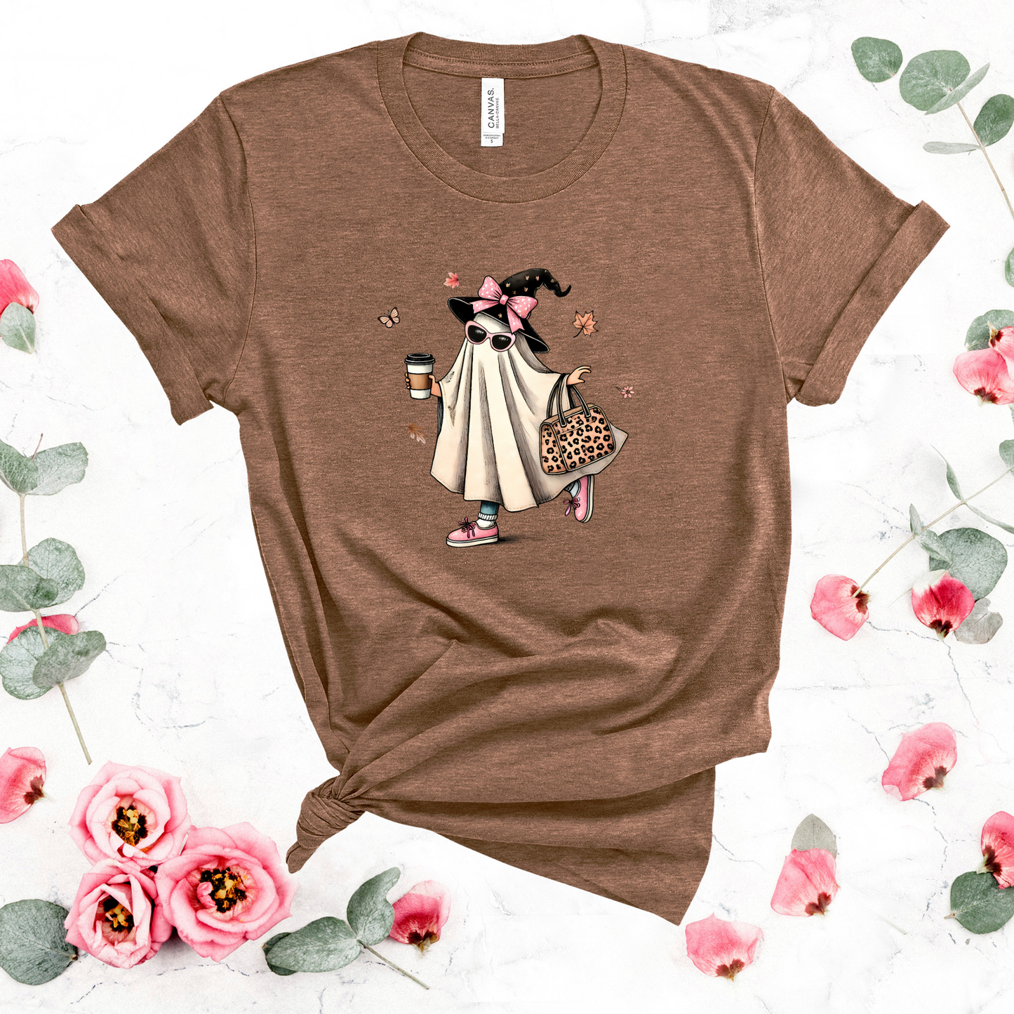 Wholesale Bougie Halloween Graphic Tee - Heather Brown Tee