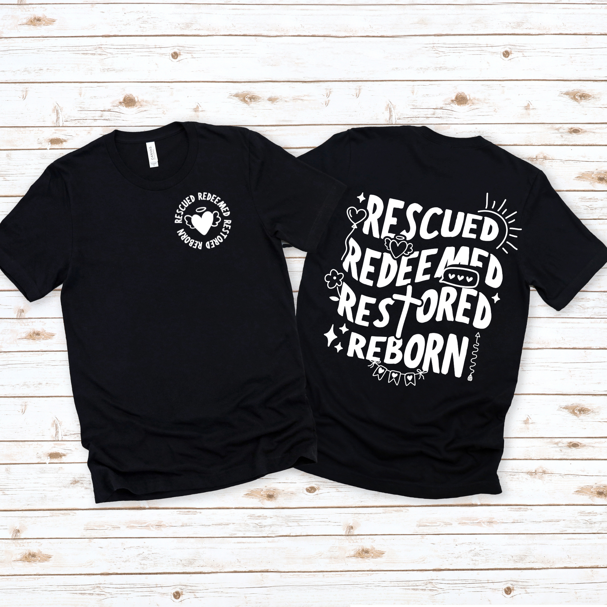 Wholesale Rescued Redeemed Graphic Tee - Tan Tee
