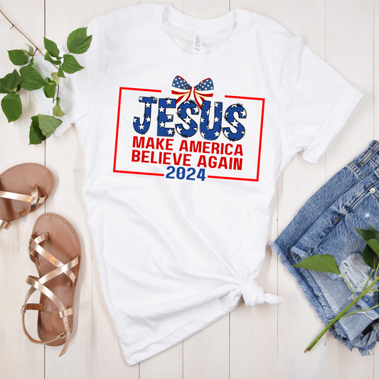 Wholesale Make America believe again Graphic Tee - White Tee