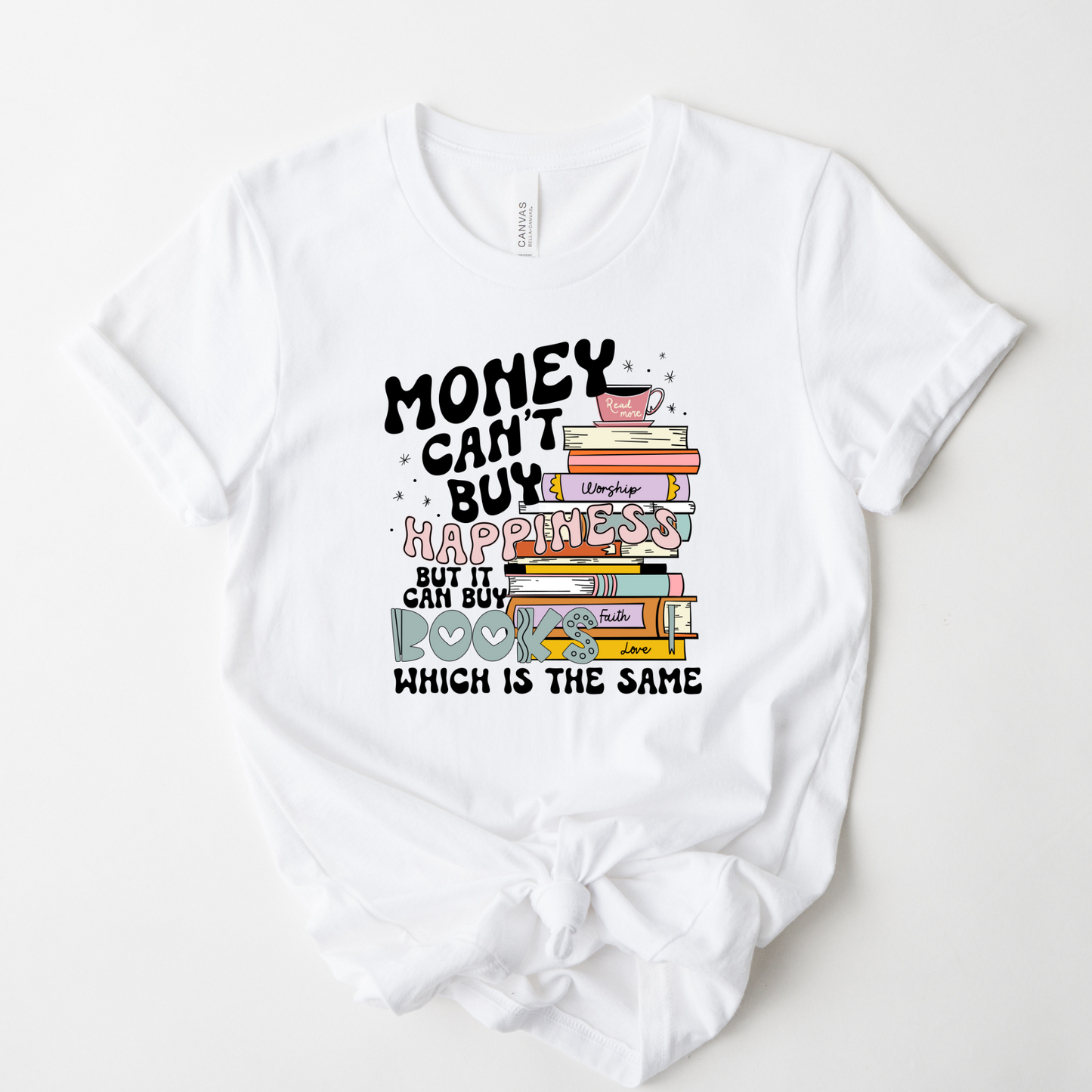 Wholesale Money Faith Books Graphic Tee - White Tee