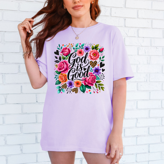 Wholesale Leopard God is good Graphic Tee - CC Orchid Tee