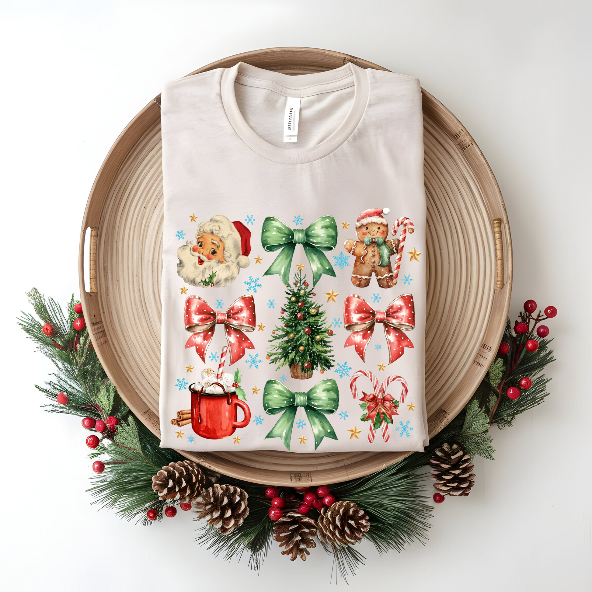 Wholesale Vintage Christmas Coquette - Sand Sweatshirt