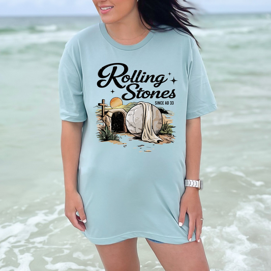 Wholesale Rolling Stones AD 33 Graphic Tee - Dusty Blue Tee