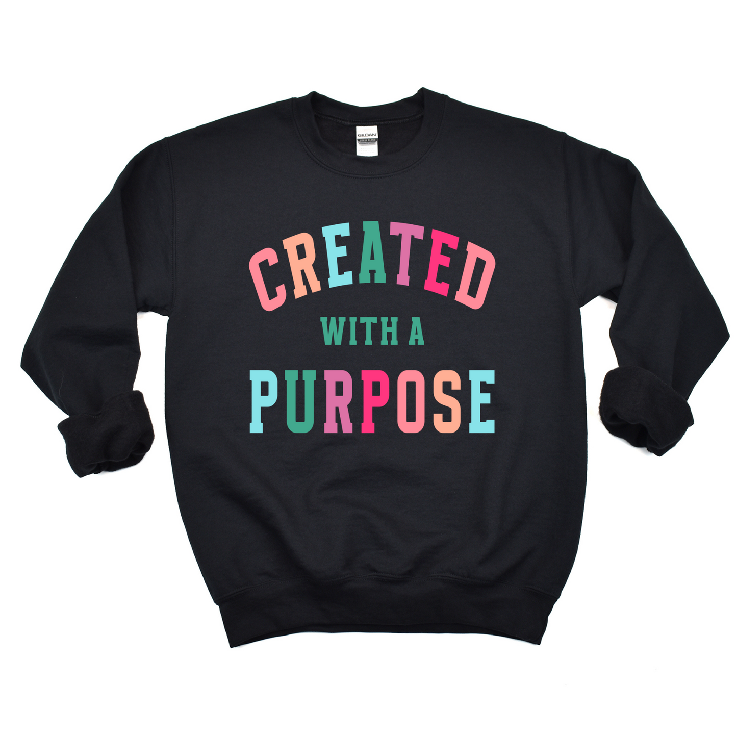 Wholesale Created with a purpose Graphic Tee - Black Tee