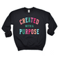 Wholesale Created with a purpose Graphic Tee - Black Tee