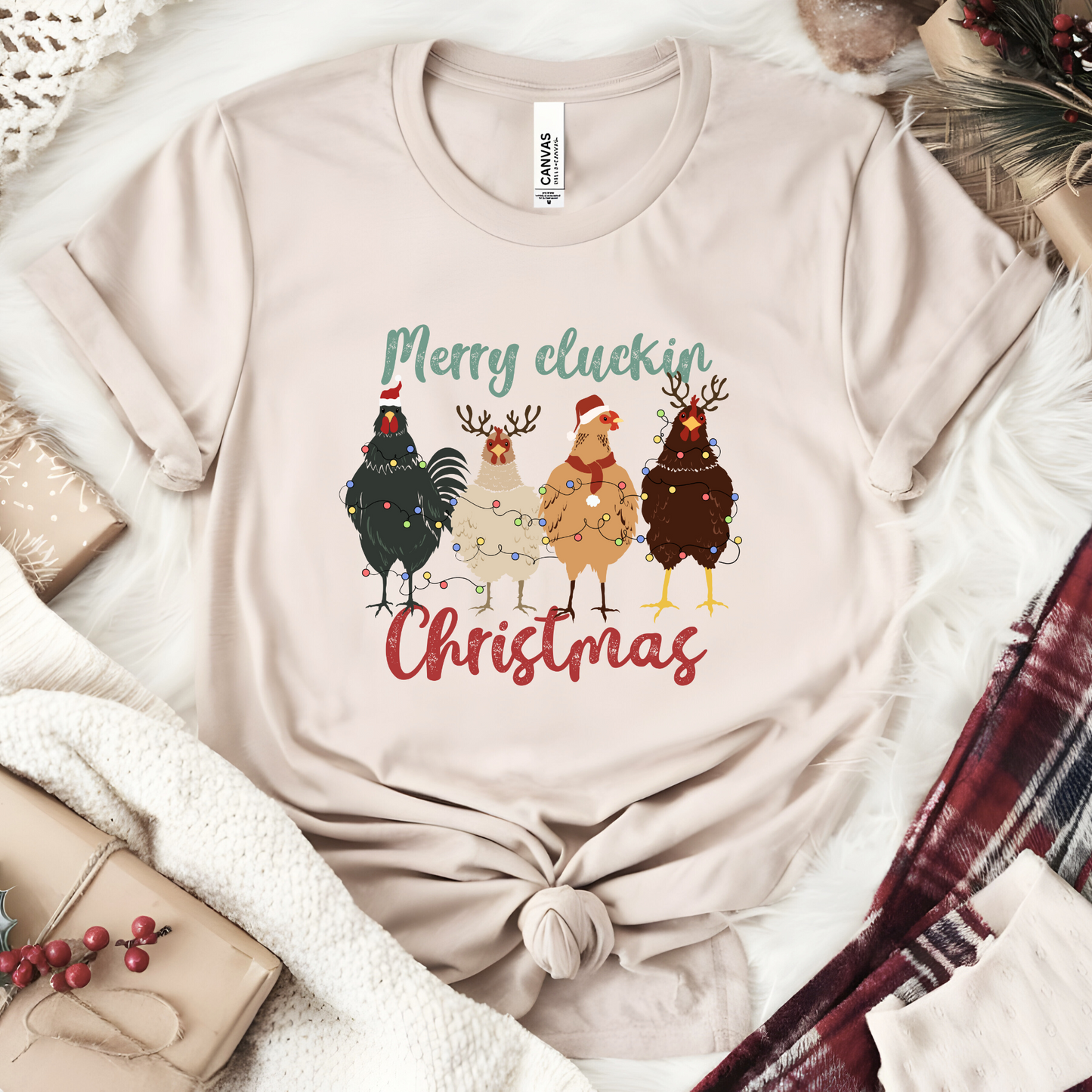 Wholesale Merry Cluckin Christmas - Grey Sweatshirt