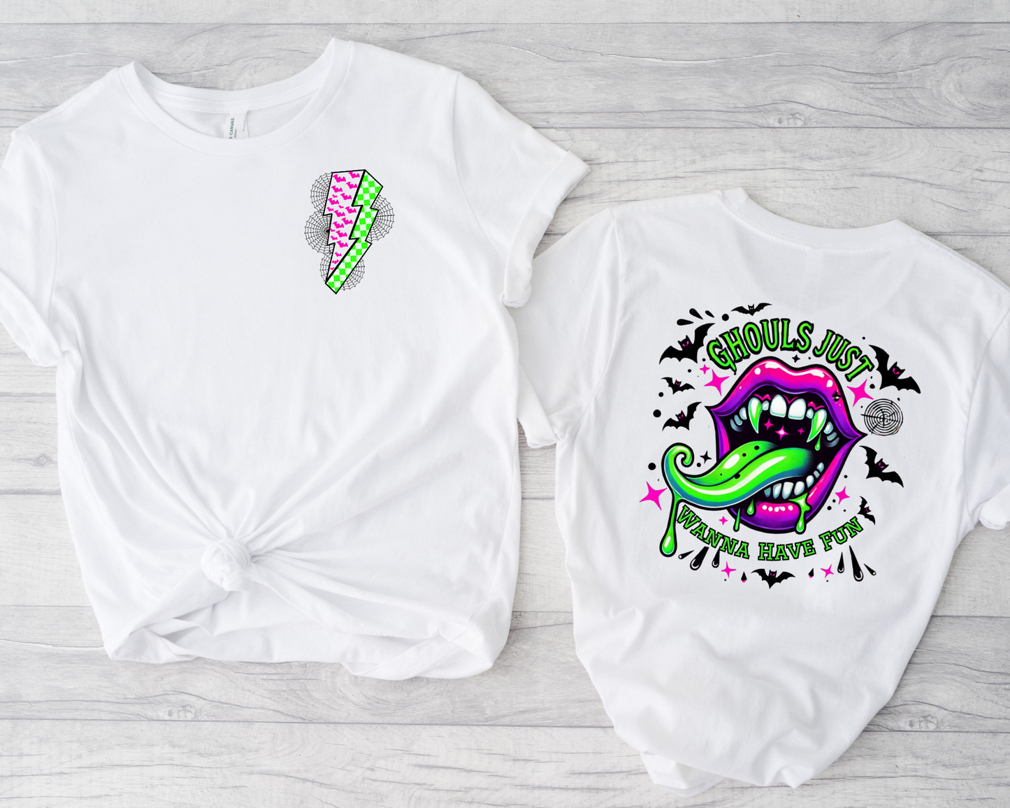 Wholesale Spooky Ghouls Graphic Tee - Grey Tee