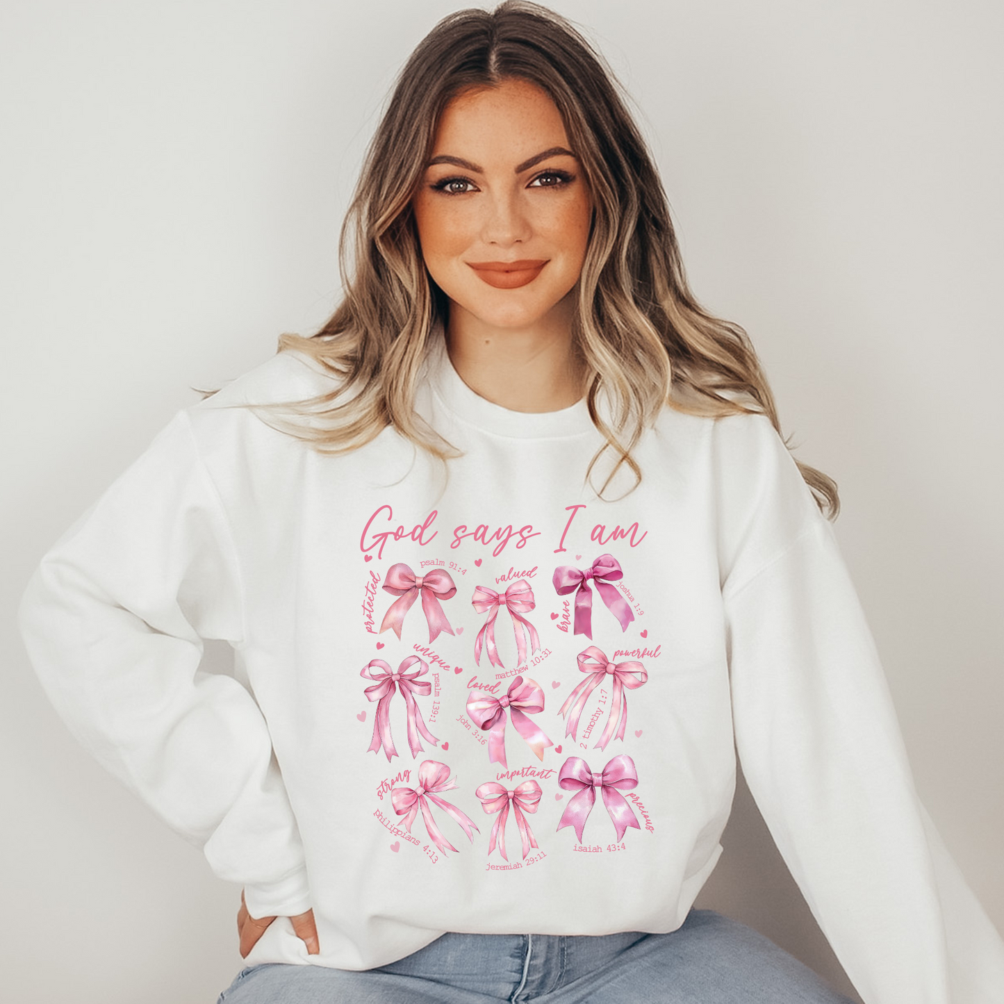 Wholesale Bows God Says I Am - Black Sweatshirt