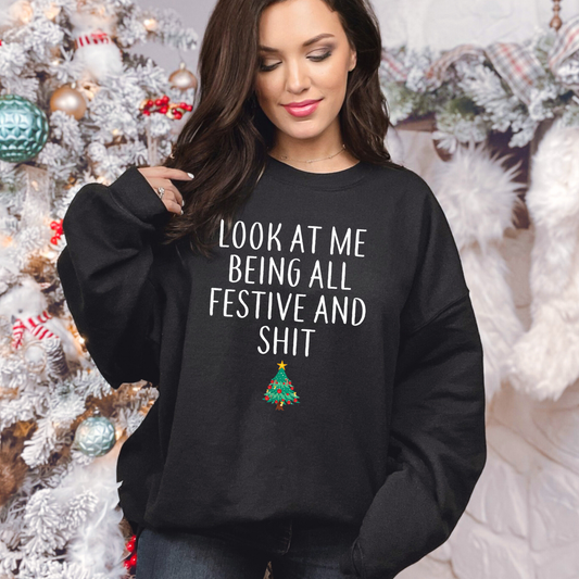 Wholesale All festive and shit Graphic Tee - Black Tee