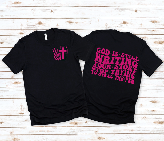 Wholesale Writing Your Story Graphic Tee - Grey Tee
