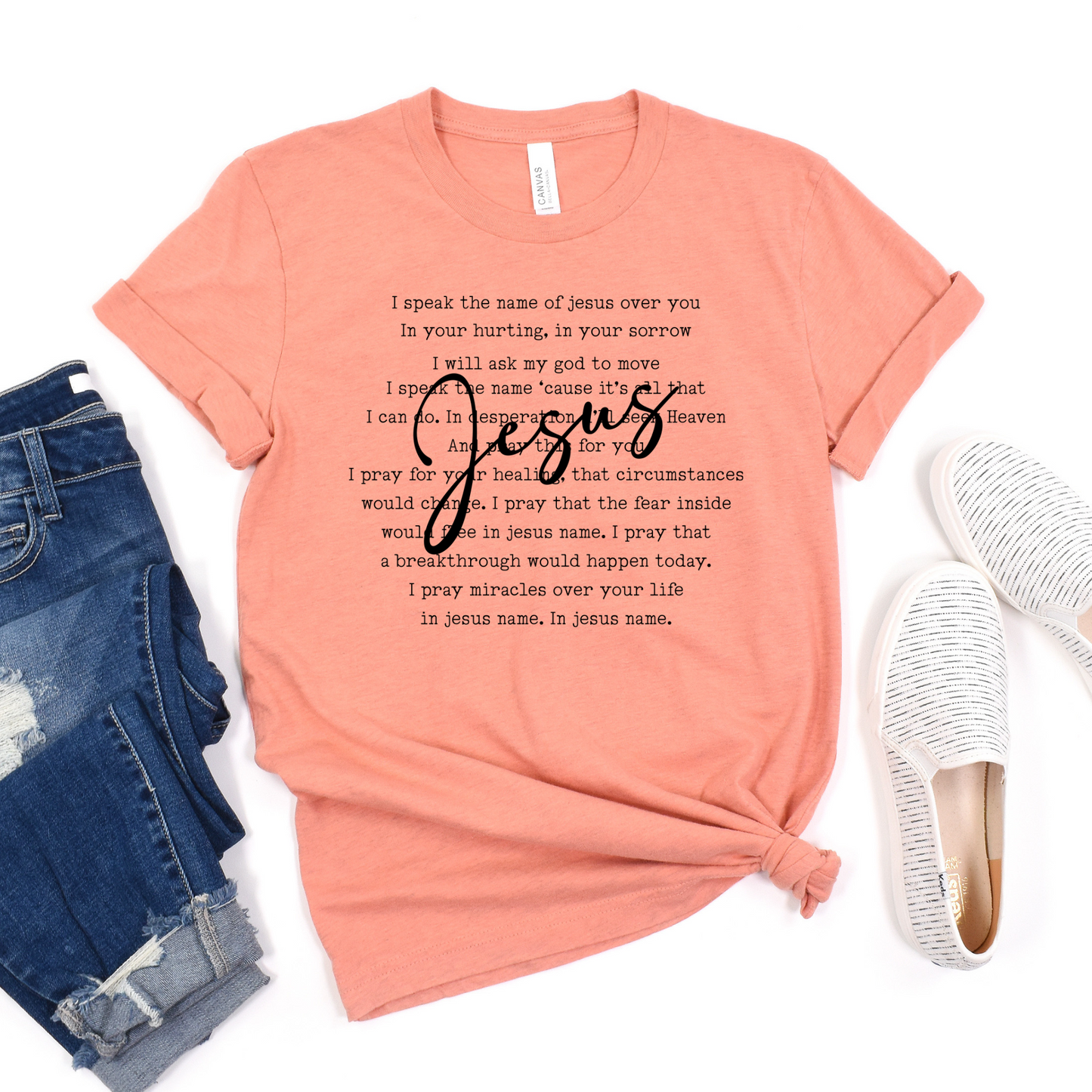 Wholesale Jesus in your hurting Graphic Tee - Heather Mauve Tee