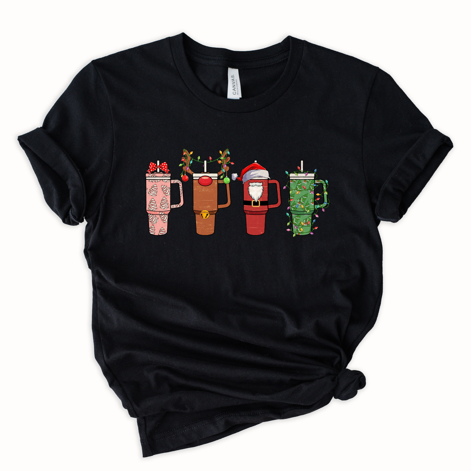 Wholesale Christmas Cups Graphic Tee - Sand Tee