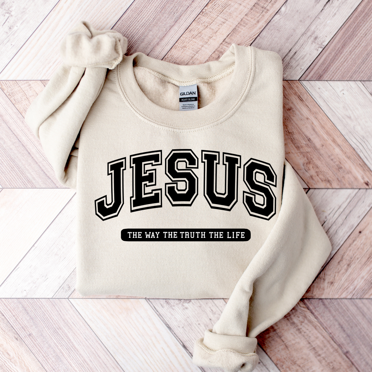 Wholesale Varsity Jesus - Sand Sweatshirt