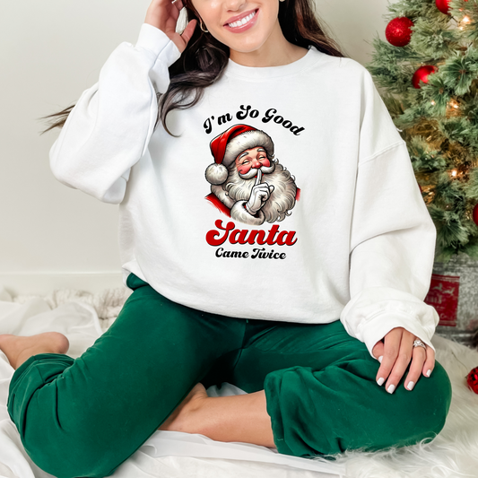 Wholesale Santa Came Twice - Grey Sweatshirt