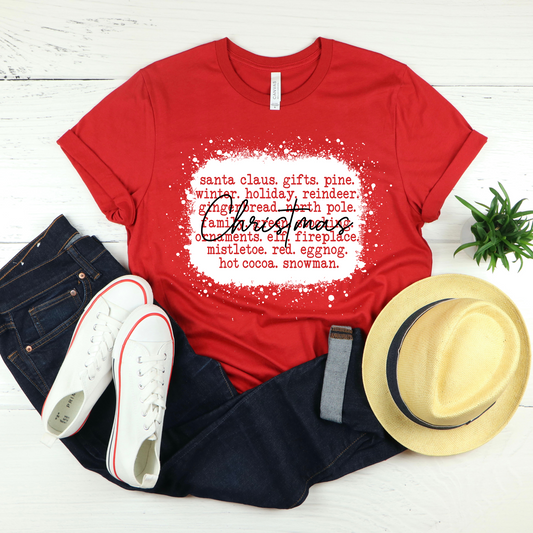Wholesale Christmas Things Graphic Tee - Red Tee