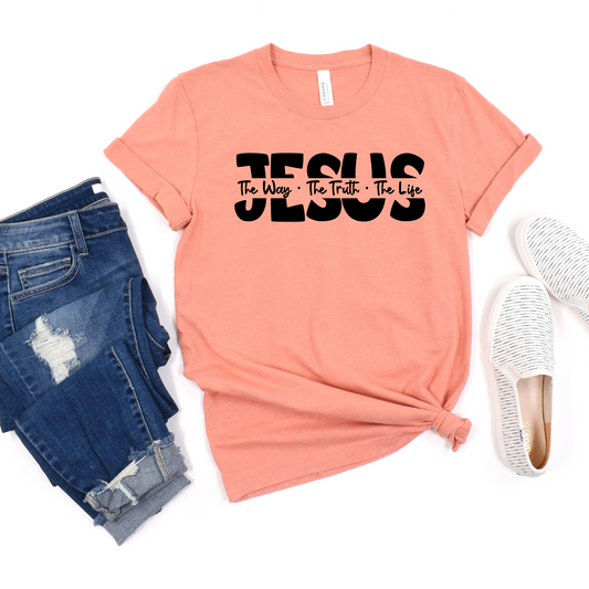 Wholesale Jesus the way Graphic Tee - Teal Tee