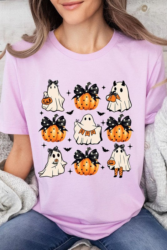 Cute Ghost Fall Pumpkin Halloween Graphic Tee