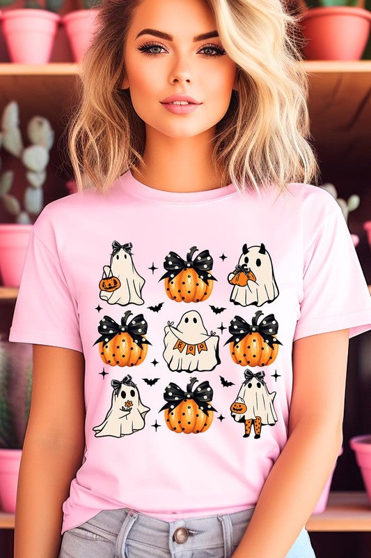 Cute Ghost Fall Pumpkin Halloween Graphic Tee