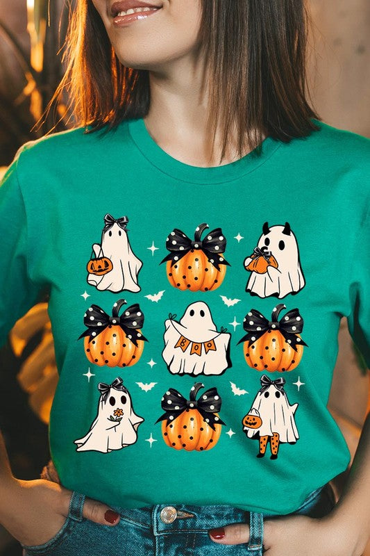 Cute Ghost Fall Pumpkin Halloween Graphic Tee