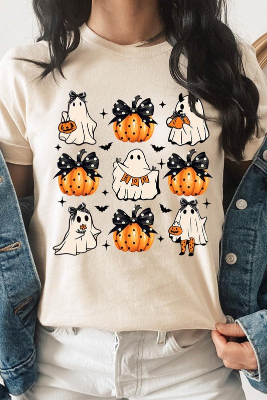 Cute Ghost Fall Pumpkin Halloween Graphic Tee