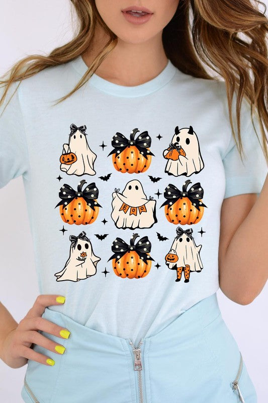 Cute Ghost Fall Pumpkin Halloween Graphic Tee