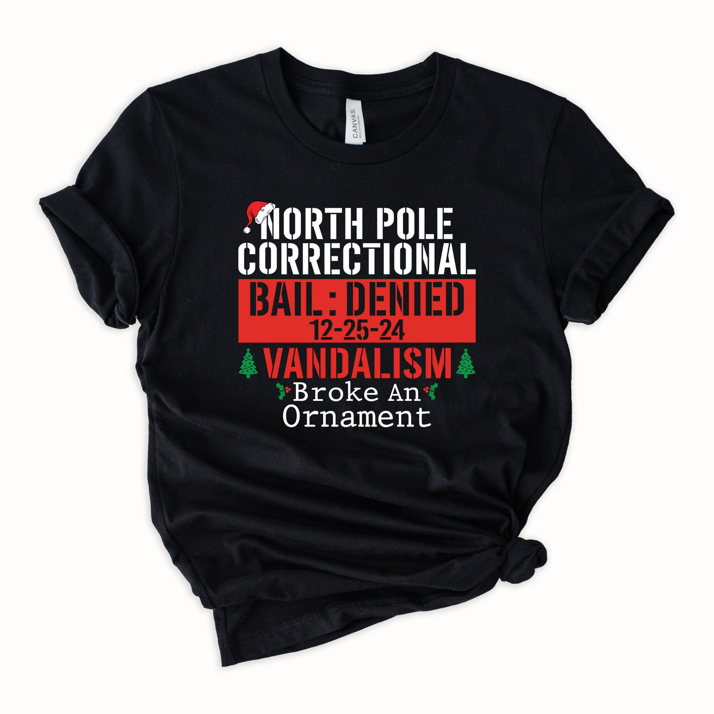 Wholesale North Pole Correctional Vandalism Graphic Tee - Black Tee