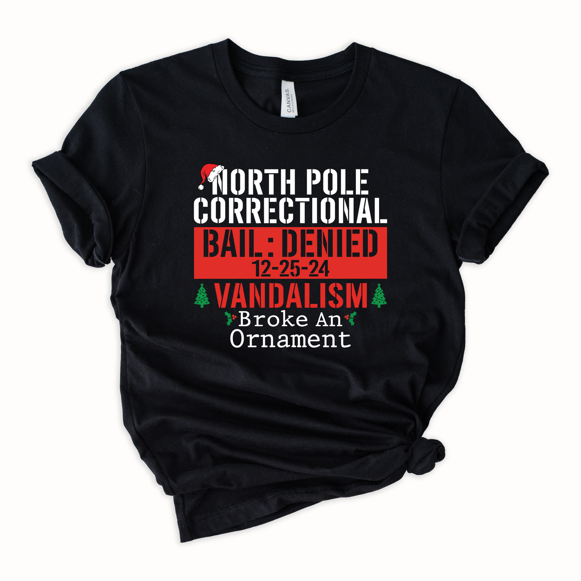 Wholesale North Pole Correctional Vandalism Graphic Tee - Black Tee