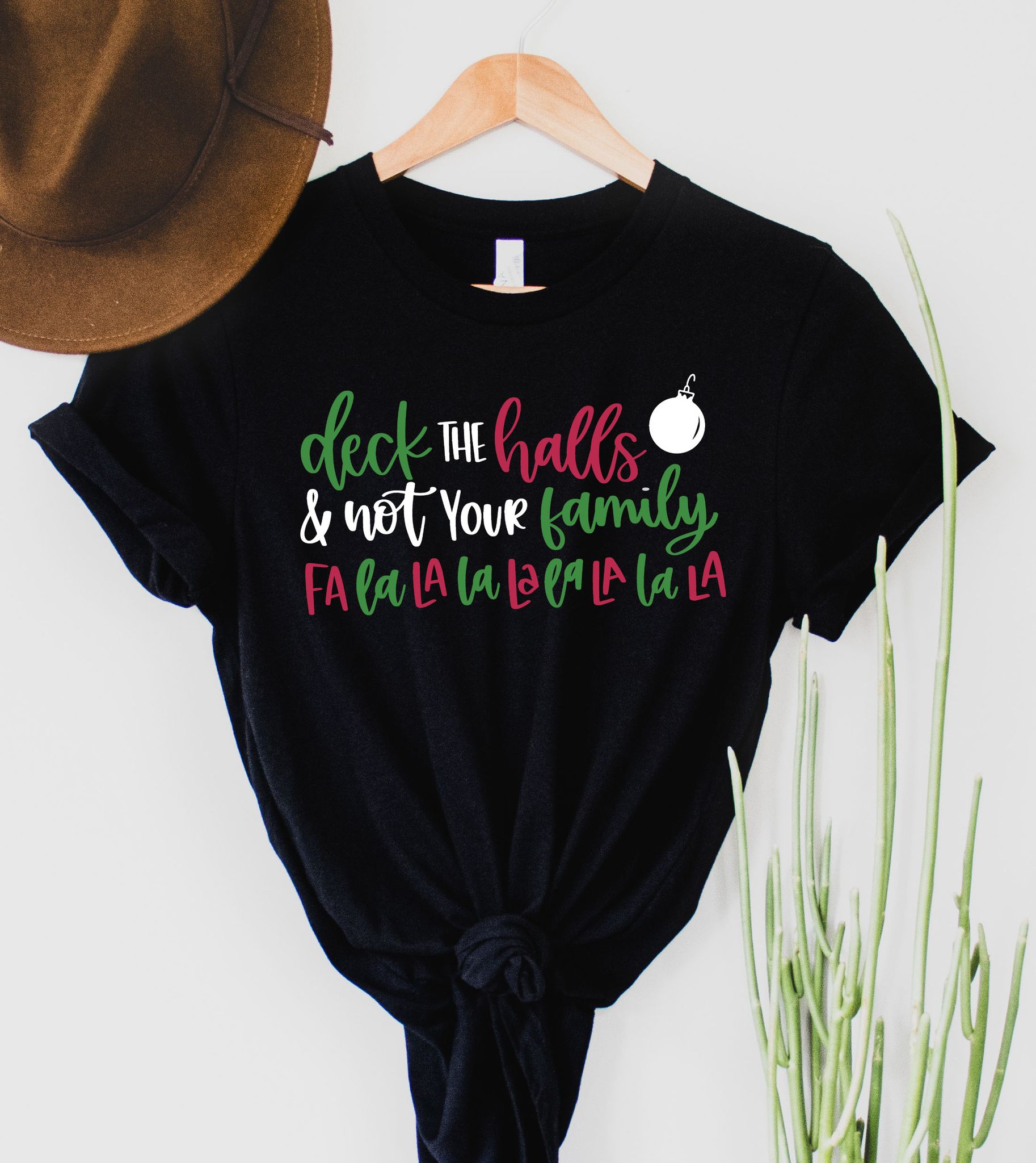 Wholesale Deck the halls Graphic Tee - Black
