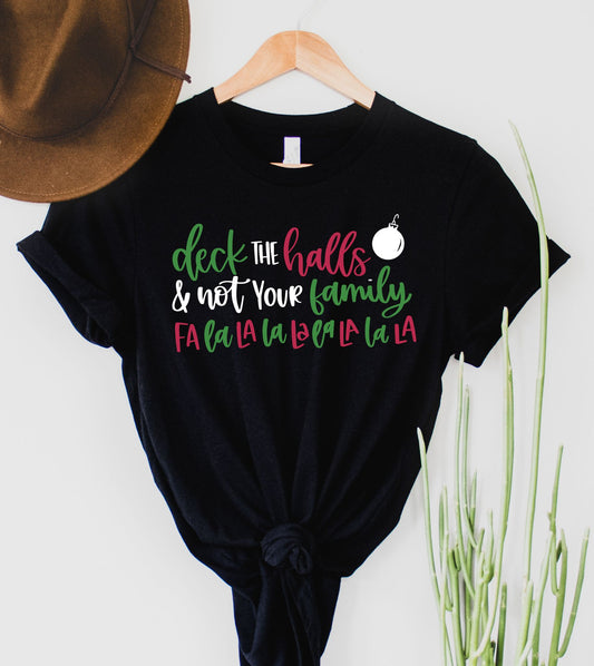 Wholesale Deck the halls Graphic Tee - Black