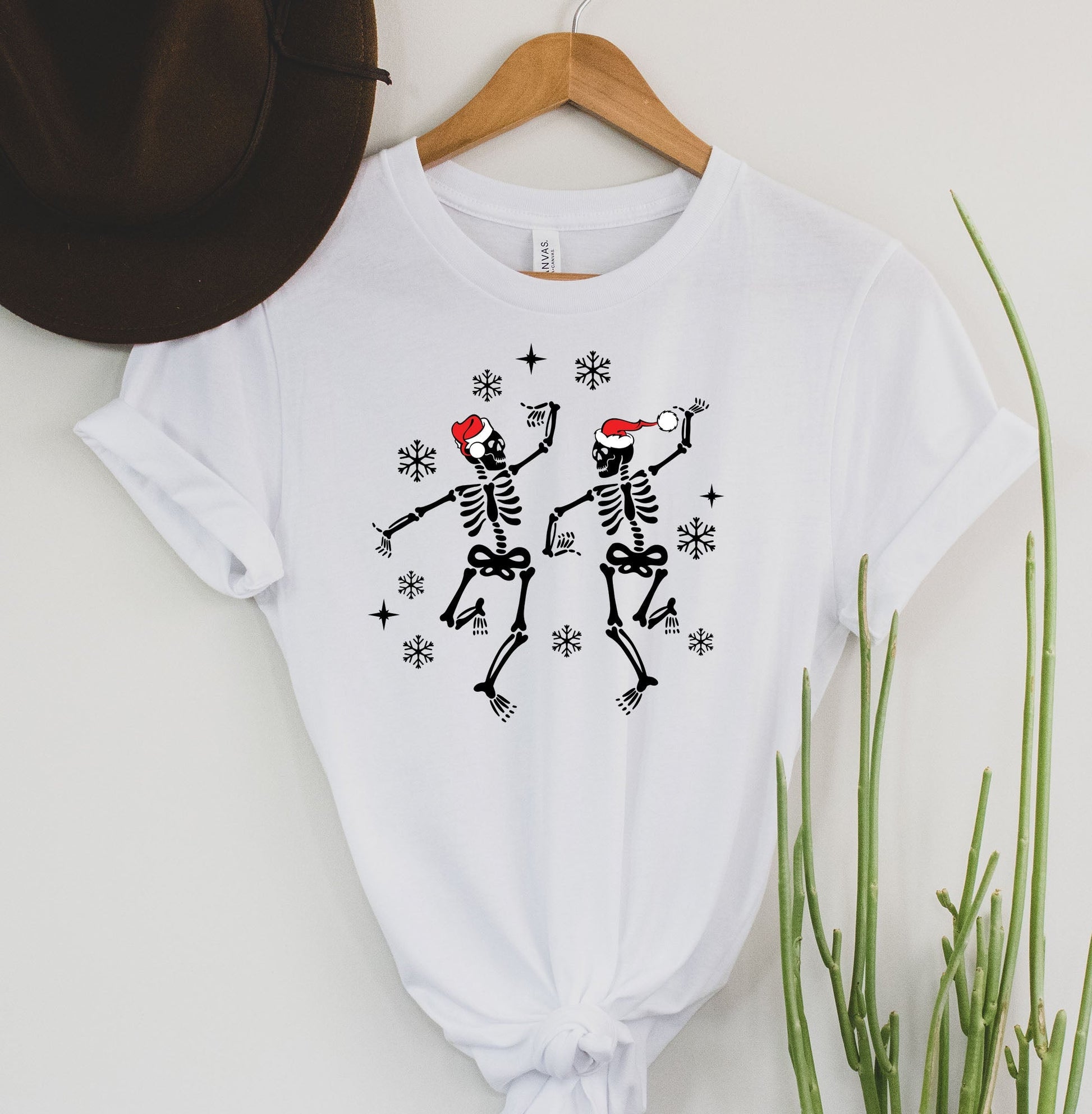 Wholesale Christmas Skeletons Graphic Tee - Heathered Grey