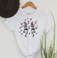 Wholesale Christmas Skeletons Graphic Tee - Heathered Grey