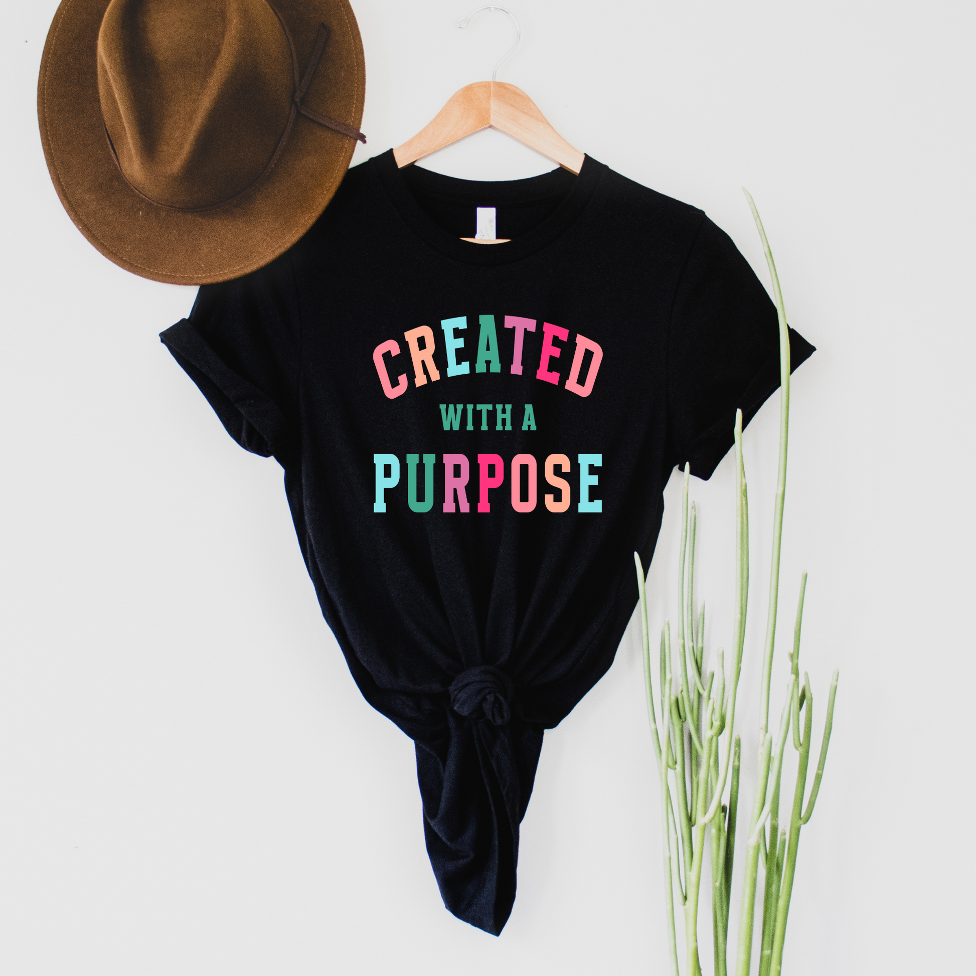 Wholesale Created with a purpose Graphic Tee - White Tee