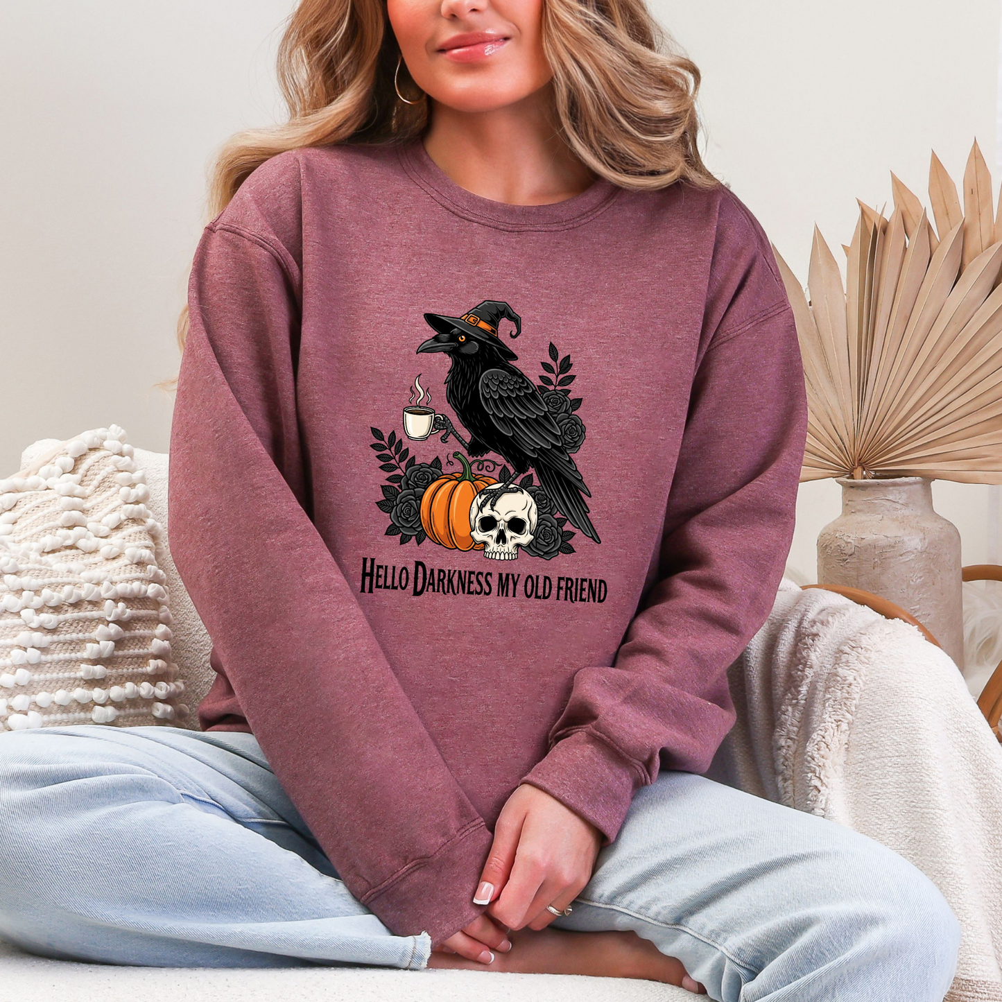 Wholesale Raven Darkness My Friend Sweatshirt - Heather Dark Maroon Sweatshirt