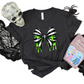 Wholesale Spooky Slime Bow Graphic Tee - Heather Charcoal Tee