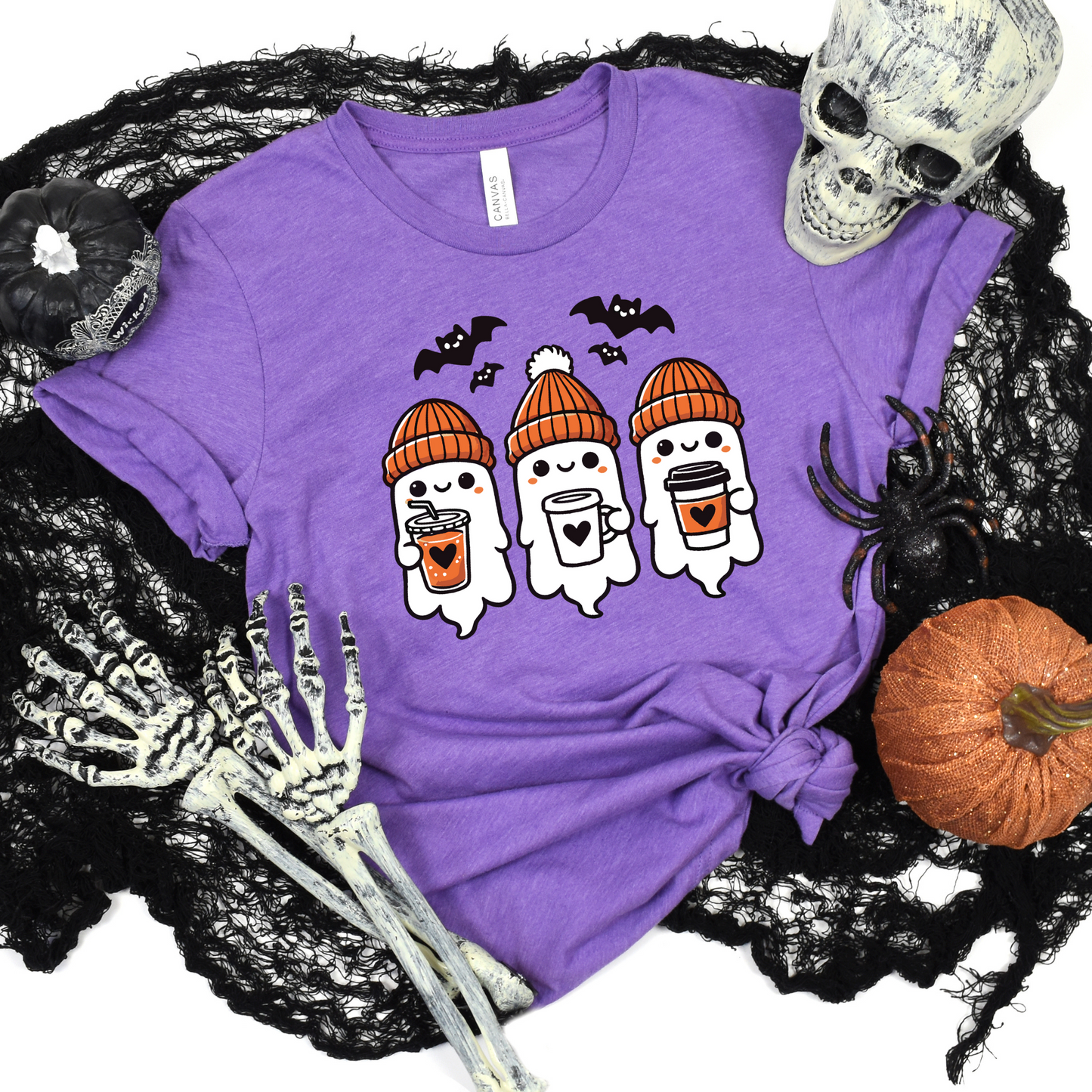Wholesale Coffee Ghosts Graphic Tee - White Tee