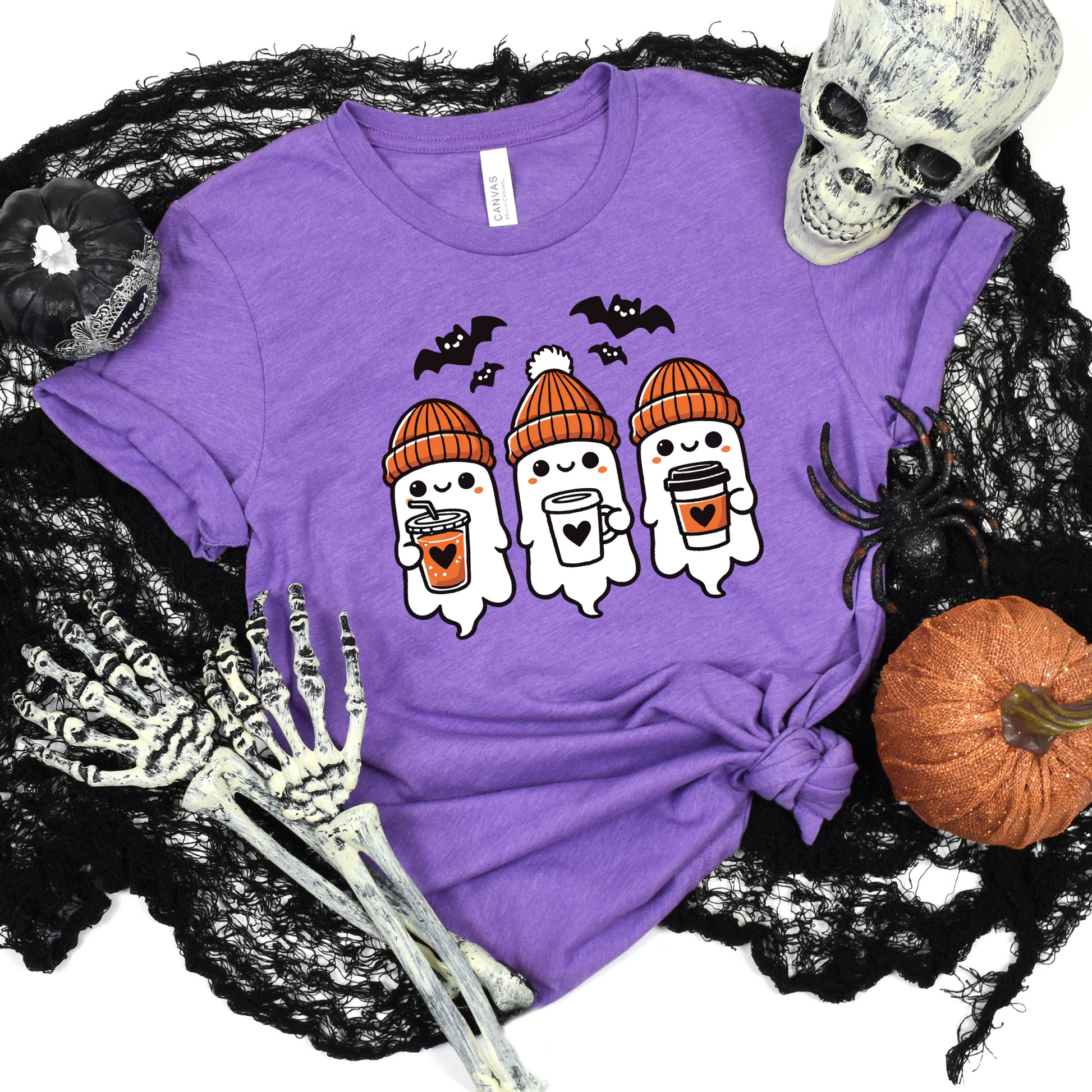 Wholesale Coffee Ghosts Graphic Tee - White Tee
