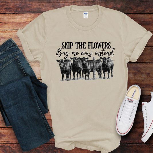 Wholesale Buy me cows instead Graphic Tee - Sand Sweatshirt