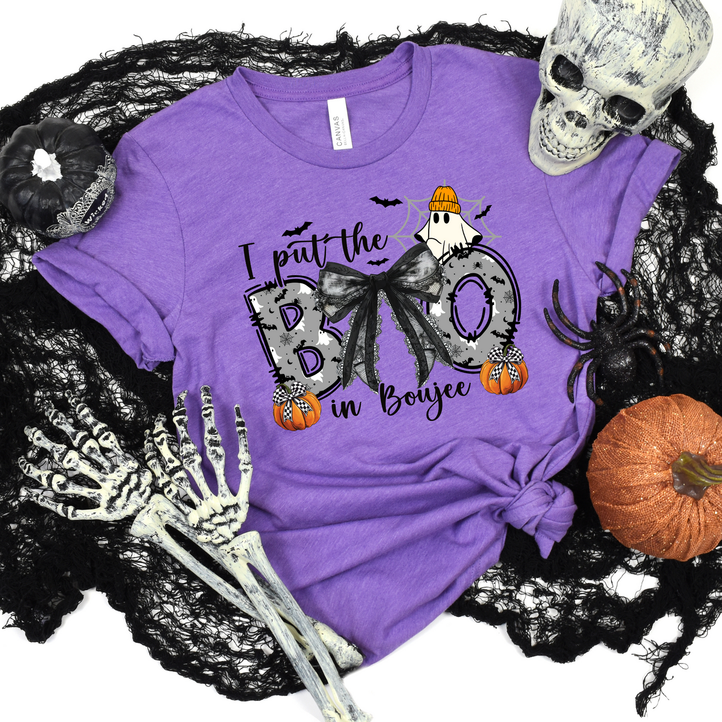 Wholesale Boo in Boujee Graphic Tee - Heather Team Purple Tee