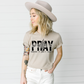 Wholesale Leopard Pray Graphic Tee - Fuchsia Tee