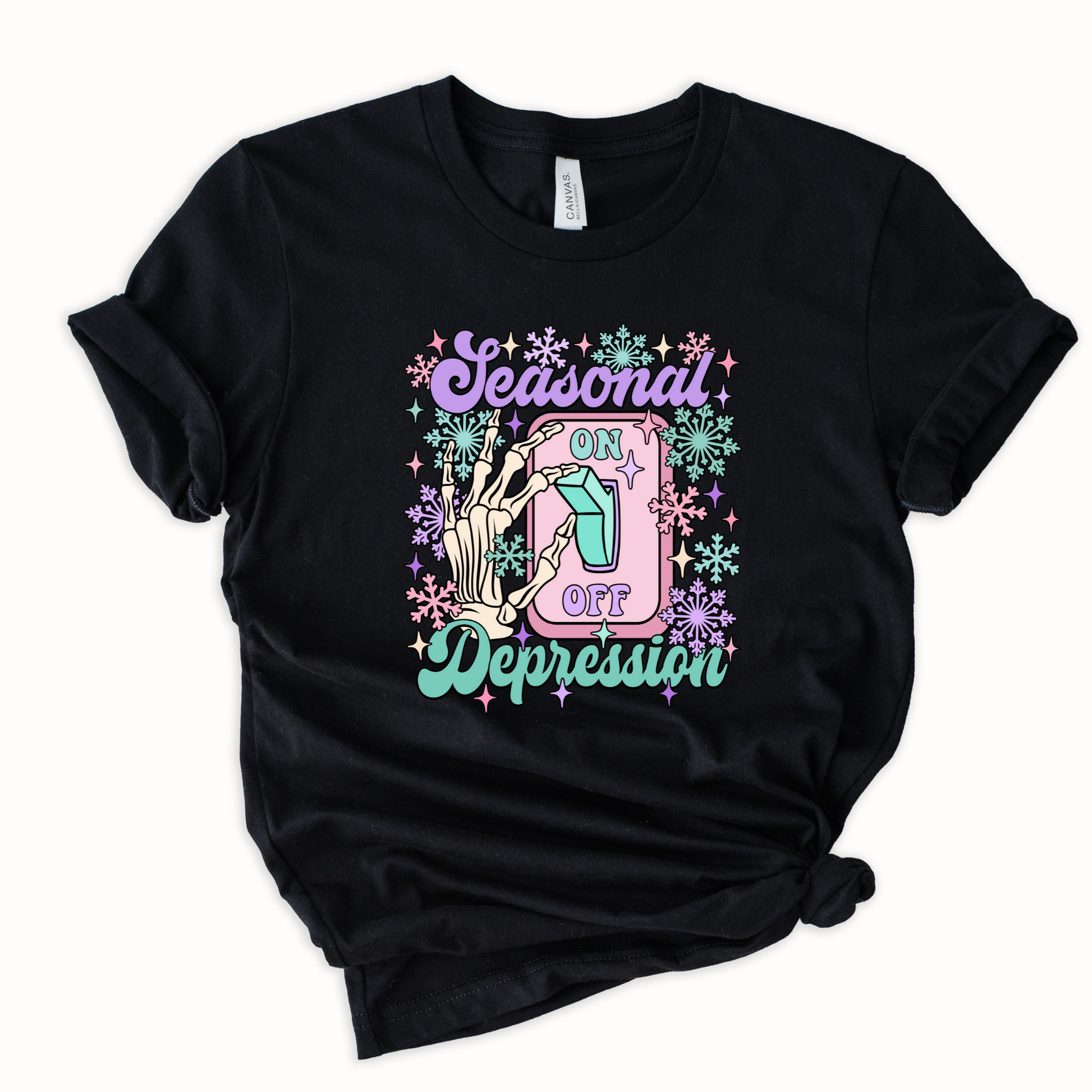 Wholesale Seasonal Depression ON Graphic Tee - WhiteTee