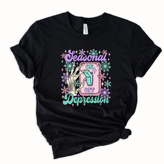 Wholesale Seasonal Depression ON Graphic Tee - WhiteTee