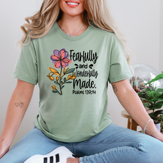 Wholesale Floral Christian Graphic Tee - Sage Tee